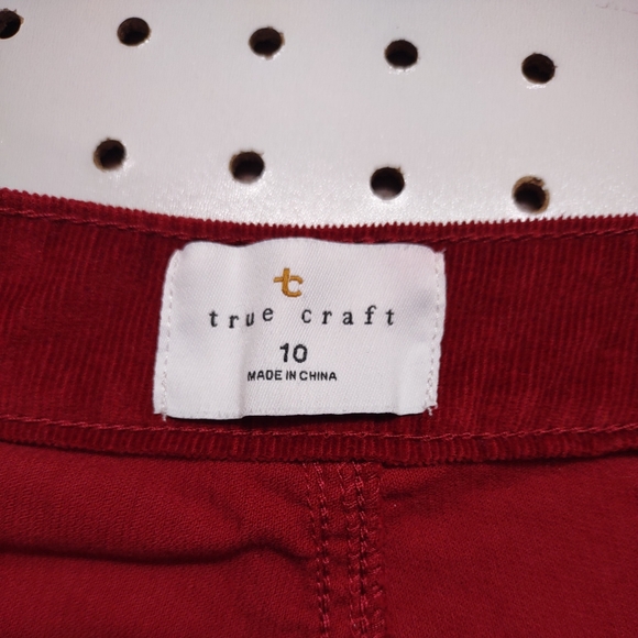 True Craft High Rise Flare Red Corduroy Pants, Size 10 - Picture 5 of 7